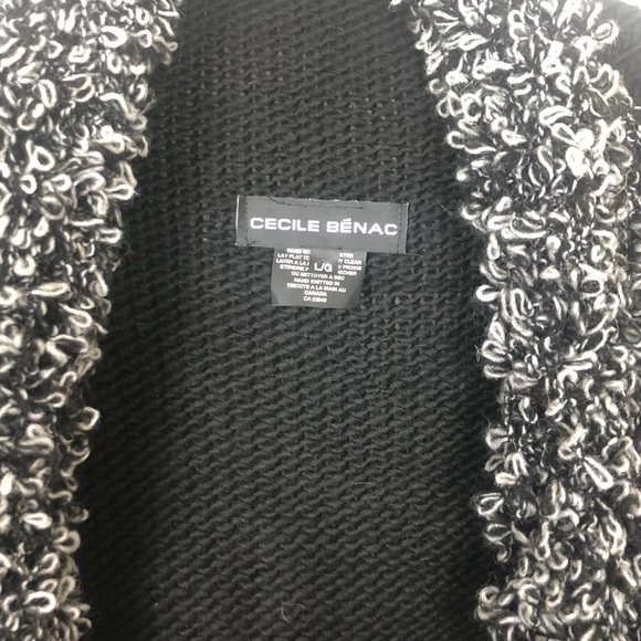 Designer Cecile Benac Hand knitted Black Cardigan - Picture 3 of 5